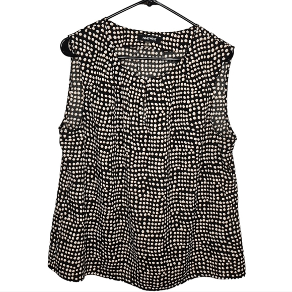 Nine West Polka Dot Lightweight Tank with Keyhole Neckline XL - Picture 3 of 9
